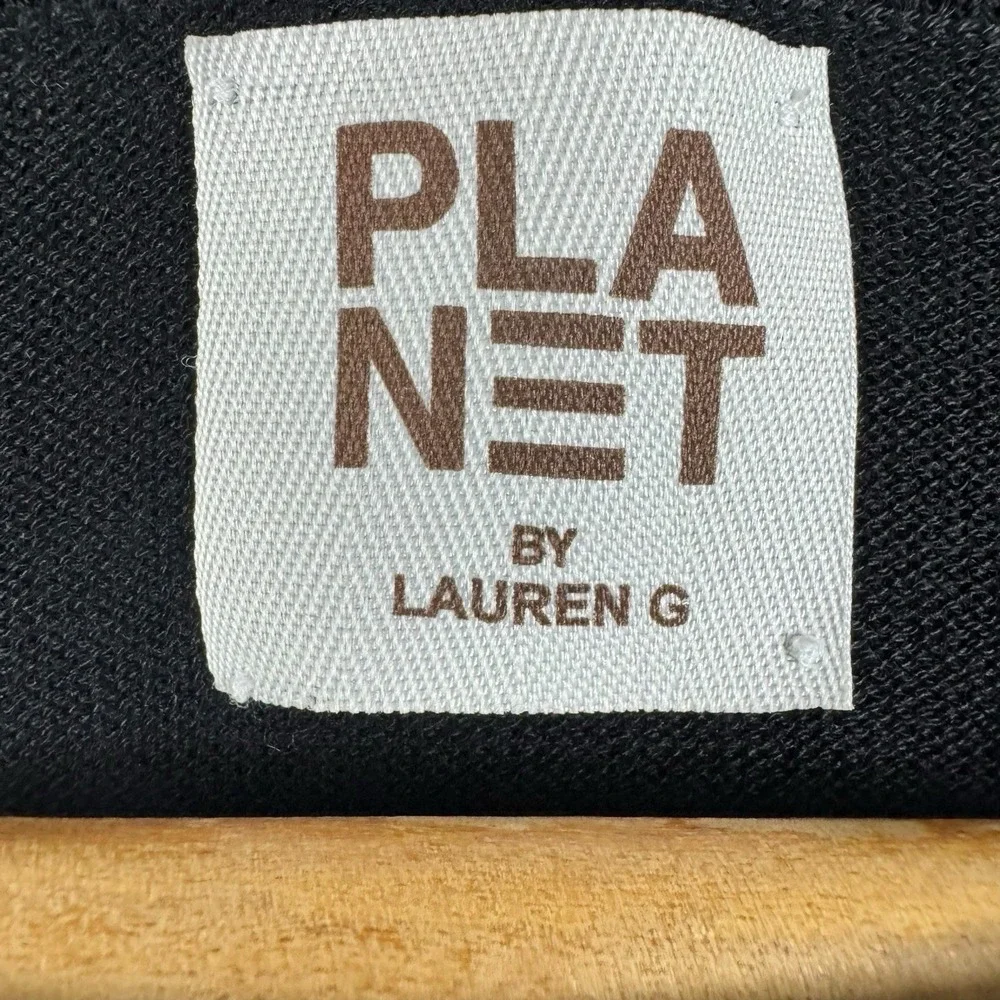 PLANET by Lauren G Sweater Women's One Size Pima Cotton Modal Metallic Striped - Picture 2 of 5